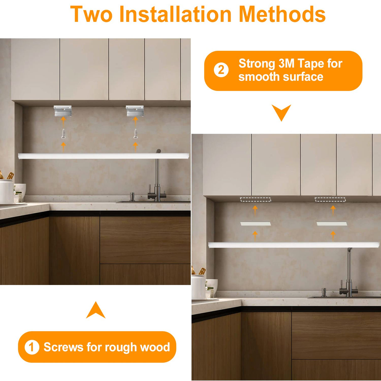 HS07 Under Cabinet Lighting Kit Plug in, Wired Dimmable Ultra-Thin LED Lights with Touch Control for Kitchen Counter Closet Shelf Lights(Warm White 3000K)