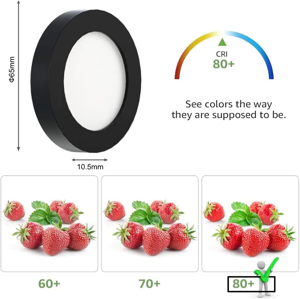 PL05 12V 1.8W LED Cabinet Puck Light Fixture with Wired Touch Sensor Switch for Bedroom Living Room & Dispaly Cabinet