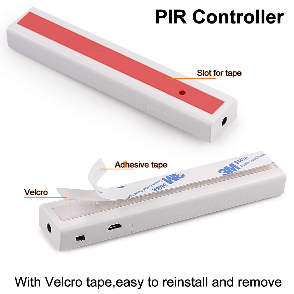 BT13 6.56ft Led Strip Light, Motion Sensor LED Tape Light with Battery Operated for Closet Wardrobe Stair Under Counter Cabinet Bedroom (3000K Warm White)