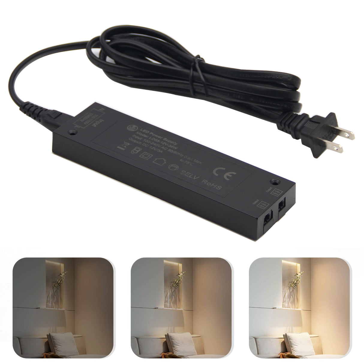 LD55-12V-36W LED Power Supply for LED Cabinet Lights