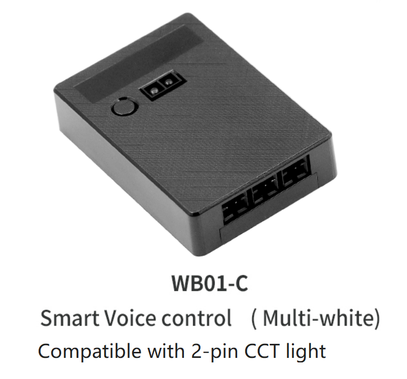 WB01-C Black Smart Voice Control System (Multi-white) with Alexa Google Assistant App Remote Control for Kitchen Under Counter, Display Case