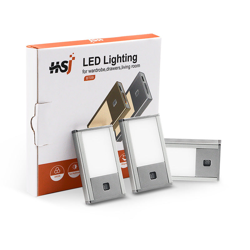 HSJ 12V LED Rechargeable  Light  Motion Senor Night  Lights (3 PCS) for Wardrobe, Drawers & Living Room