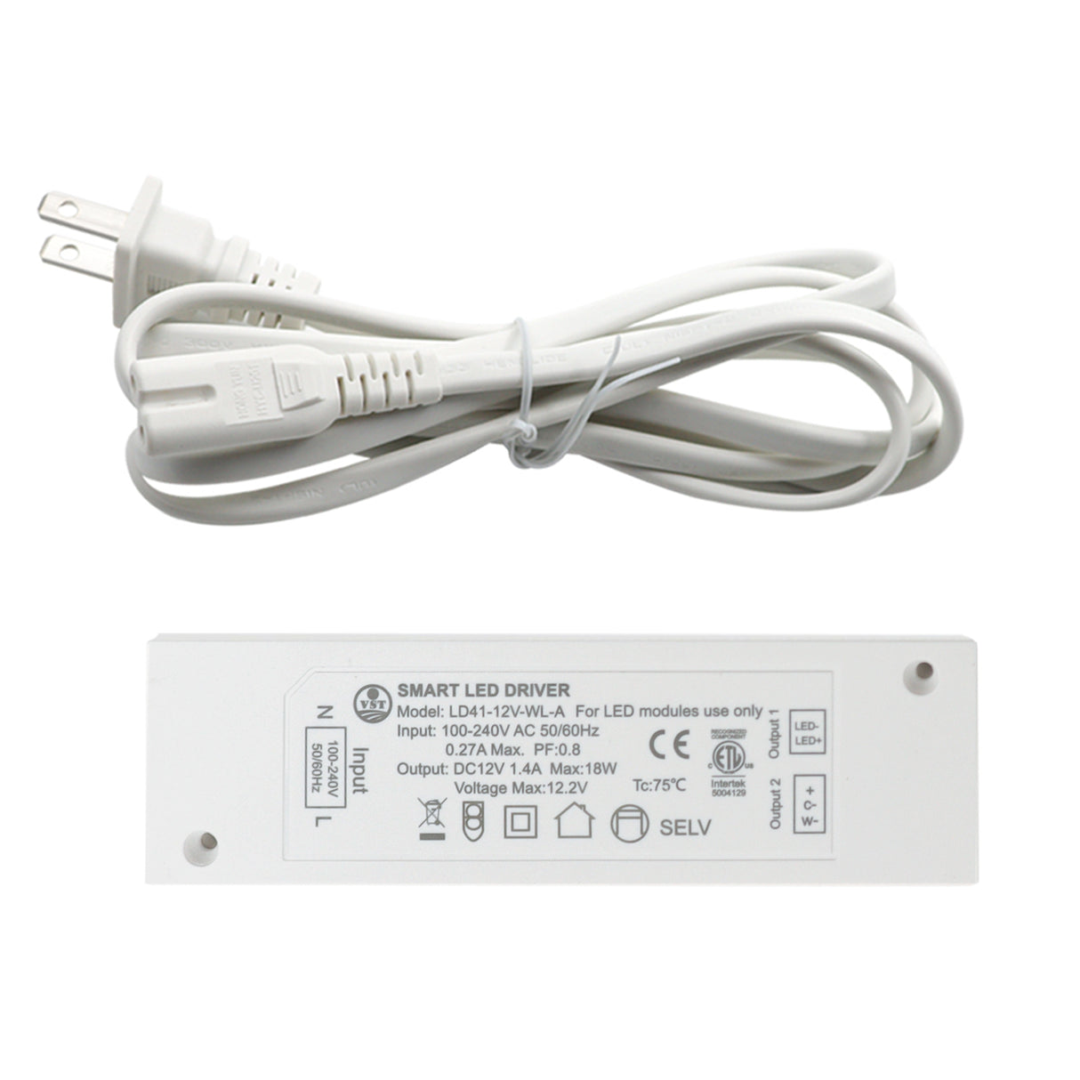 LD41 12V Cabinet Light Transformer for Wireless Sensor Switch 18W Brightness Adjustable LED Power Supply with ETL Certificated