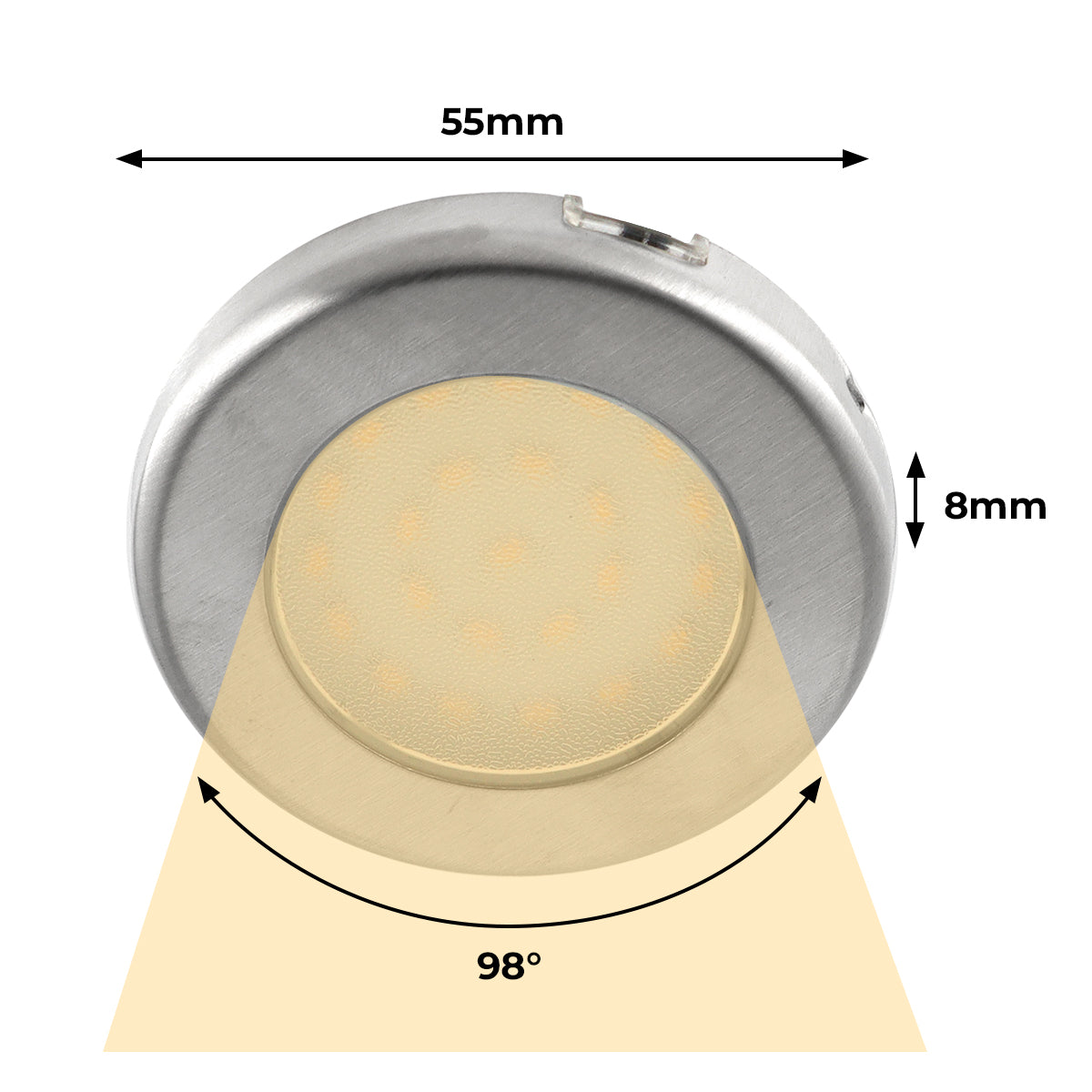 CB10 12V 1.8W Undercabinet Puck Light Recessed Mounted LED Panel for Kitchen Counter & Display Cabinet