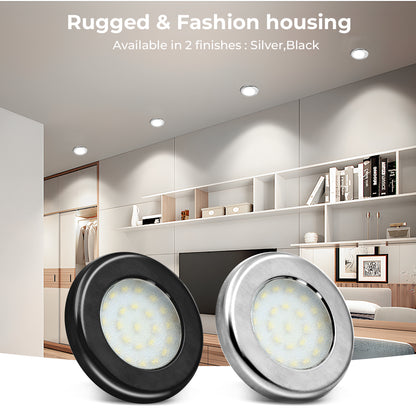 CB10 12V 1.8W Low Voltage Puck Lights 3000K 4000K Under Counter Cabinet Puck Lights Surface Mount With Long Lifespan For Wine Cabinet, Closet