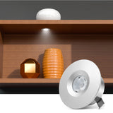 CB15 12V 1.5W Mini LED Puck Light Recessed Mounted for Display Cabinet Kitchen & Living Room