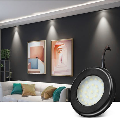 CB10 12V 1.8W Low Voltage Puck Lights 3000K 4000K Under Counter Cabinet Puck Lights Surface Mount With Long Lifespan For Wine Cabinet, Closet