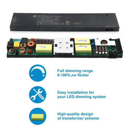 LD72 12V 90W Power Supply Converter Constant Voltage LED Power Supply JST Connector Port, LED Driver for LED Strip Lights