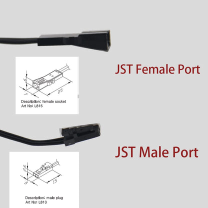 6.56ft Flexible Extendable Cables with 12V JST Connector Male and Female 12V Puck Lights, Led Strip Light, 12V Driver