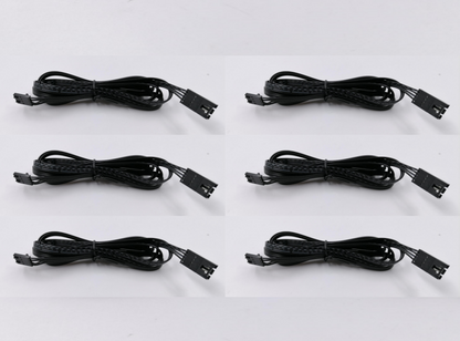 6PCS SL04 Extension Cable 4pin 6.56ft/2000mm Black Color for VST LED Glass Floating Shelf Light