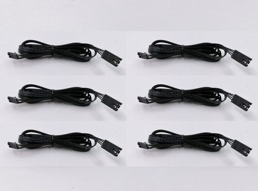6PCS SL04 Extension Cable 4pin 6.56ft/2000mm Black Color for VST LED Glass Floating Shelf Light