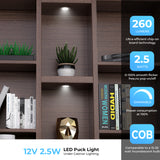 CB29 12V 2.5W Recessed or Surface Mounted Undercabinet  3000K LED Puck Light for Kitchen Living Room and Undercabinet