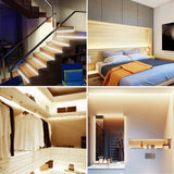 FB07 8mm Cuttable COB Strip Light 12V 9.6W/m UL Listed LED Light Strips 2700K CRI 90+ for Bedroom and Stairs