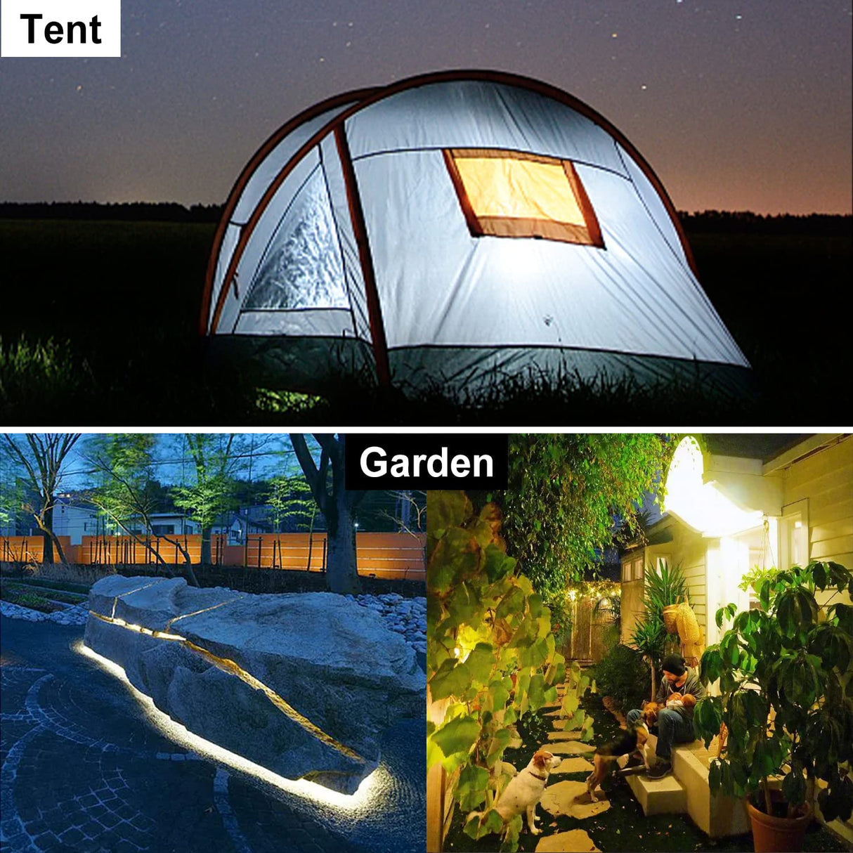 BT11 13.2ft Led Strip Light, Motion Sensor LED Tape Light, IP65 Waterproof LED Lights with Rechargeable Power Bank 6000mAh for Outdoor Balcony Garden Stairs Camping,Party (6000K Cool White)