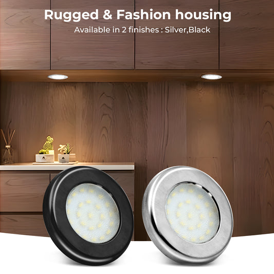 CB10 12V 1.8W Low Voltage Puck Lights 3000K 4000K Under Counter Cabinet Puck Lights Surface Mount With Long Lifespan For Wine Cabinet, Closet