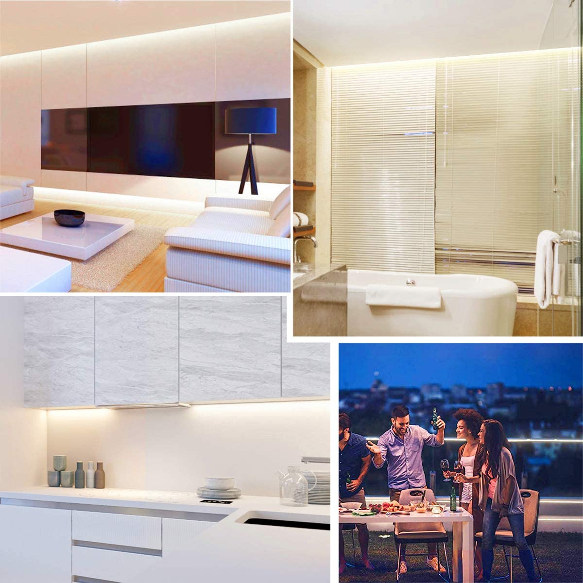 FB07 8mm Cuttable COB Strip Light 12V 9.6W/m UL Listed LED Light Strips 2700K CRI 90+ for Bedroom and Stairs