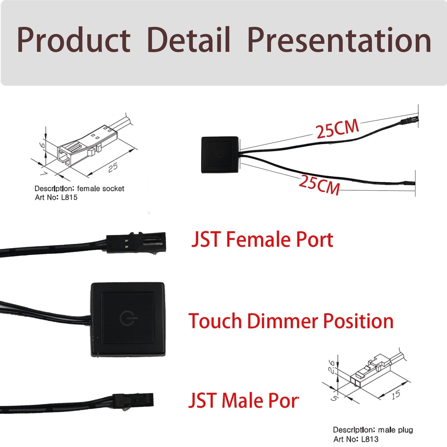 TS02 Silver IR Touch Dimmer Switch 12V for LED Strip & Under Cabinet Lighting | VST