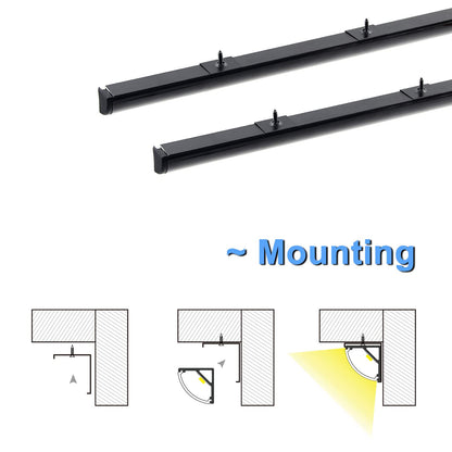 Explore our 10pack 3.3 ft LED Channel, V Shape LED Diffuser Channel, LED Aluminum Channel System with Black Cover, End Caps and Mounting Clips for LED Strip Light. Ideal for home decor, parties, weddings, and more. Backed by a 2-year after-sales service. Light up your world with ease.