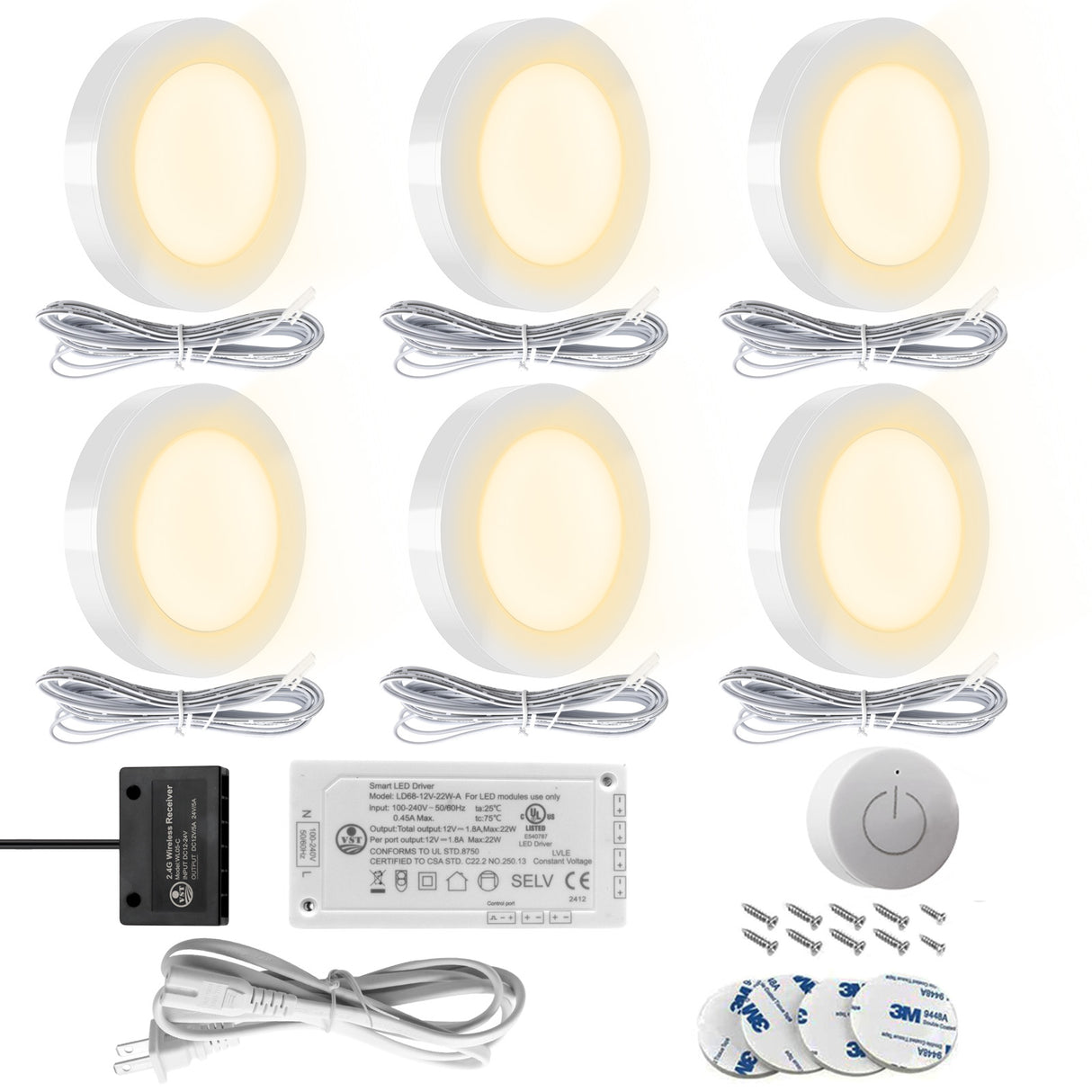 PL05 12V 1.8W LED Cabinet Light 3000K with Wireless Touch Sensor Switch for Bedroom Display Cabinet & Wine Cabinet