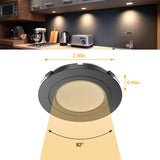 CB29 12V 2.5W Recessed or Surface Mounted Undercabinet  3000K LED Puck Light for Kitchen Living Room and Undercabinet
