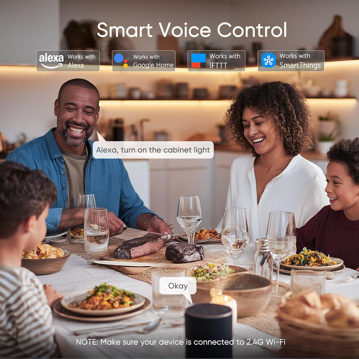 WB01-C Smart CCT Voice Activated Controller with Touch, App Switch & Remote Control