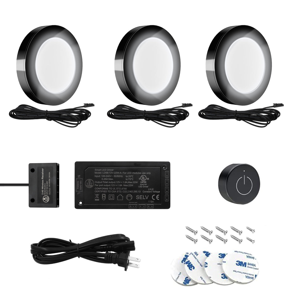 PL05 12V 1.8W LED Cabinet Light with Wireless Touch Sensor Switch for Bedroom Display Cabinet & Kitchen