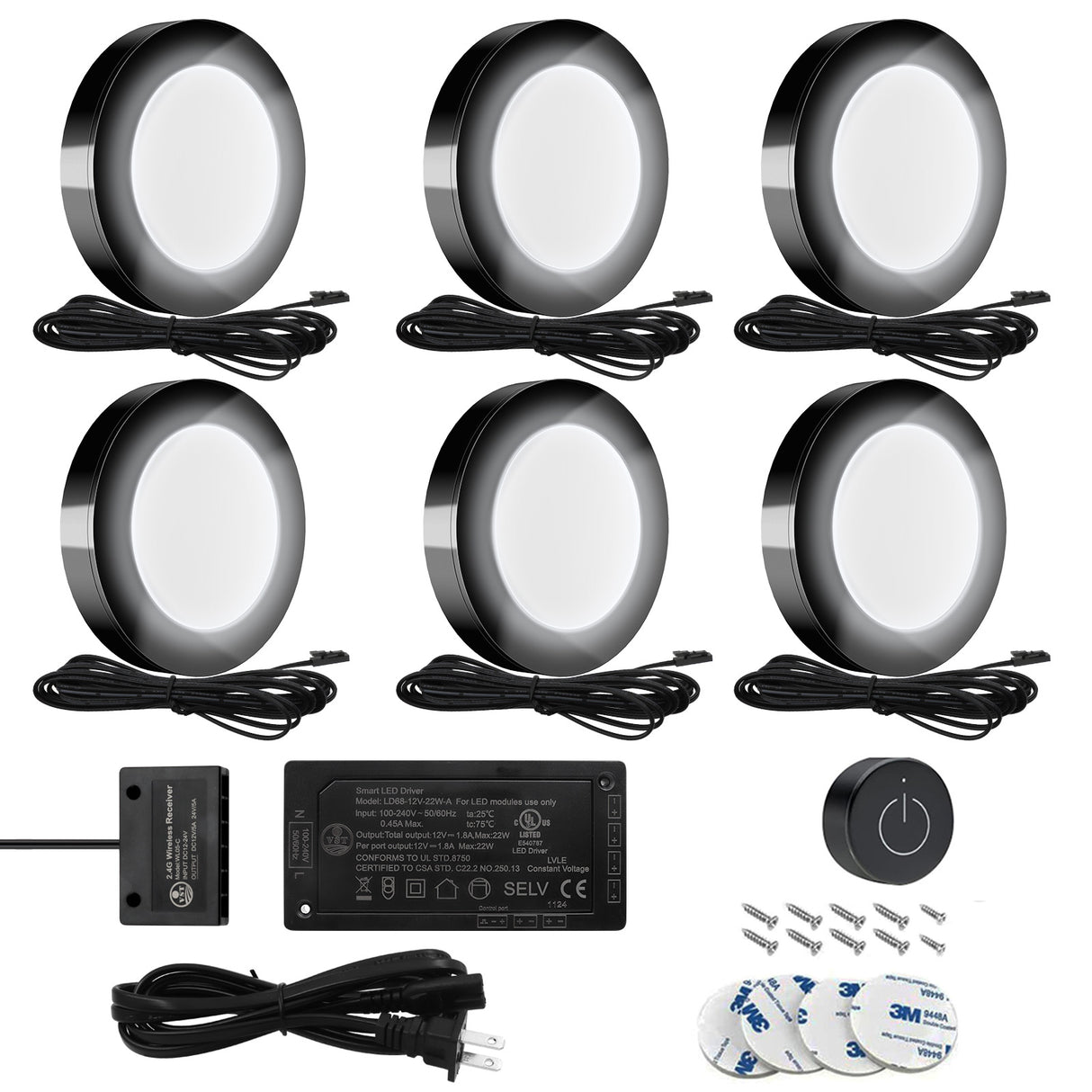 PL05 12V 1.8W LED Cabinet Light 4000K with Wireless Touch Sensor Switch for Kitchen Living Room & Bedroom