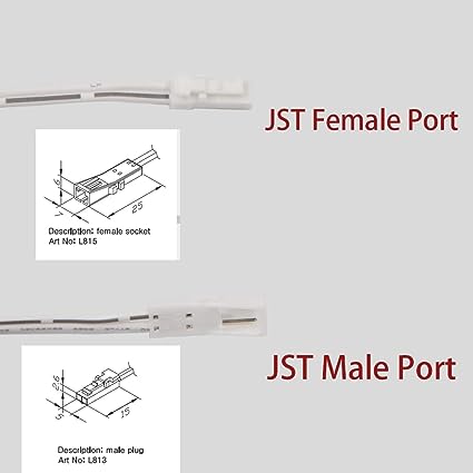 CC27 2 Meters Flexible Extension Cables with 12V JST Connector Male and Female for VST 12V Puck Lights, LED Strip Light, 12V Driver