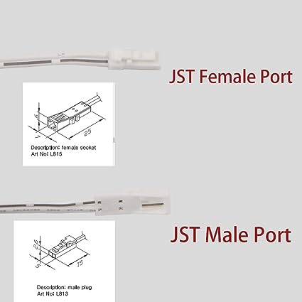 1 PCS CC27-2 White Flexible Extension Cable 6.56ft with 12V JST Connector Male and Female for VST 12V Puck Lights, LED Strip Light, 12V Driver