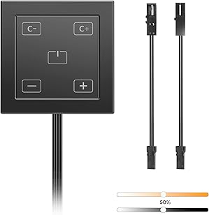 TS25 LED Cabinet Touch Dimmer Switch with Adjustable Color Temperature for Kitchen Under Cabinet Wardrobe