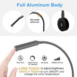 VST Adjustable Gooseneck Wall Mounted Reading Lights with USB Charging Port 1.6W Touch Dimmable for Bedside,3 CCT,3000K,4000K,6000K Black 2 Pack with one Driver, ETL Listed
