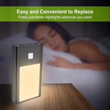 BT09 Mini 68mm LED Motion Sensor Light 3000K Warm White 3.7V 0.2W Black/Silver for Bedrooms Wardrobes & Hallways