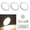 PL07 12V 3W LED Panel Light 4000K with Wireless Touch Sensor Switch for Kitchen Bedroom & Living Room（3 Packs）