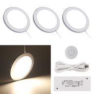PL07 12V 3W LED Panel Light 4000K with Wireless Touch Sensor Switch for Kitchen Bedroom & Living Room（3 Packs）
