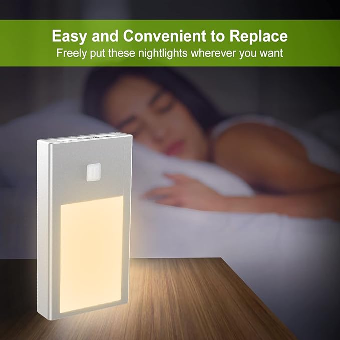 BT09 Mini Rechargeable LED Nightlight Motion Sensor Mini Cabinet Light with Magnetic Suck Installation for Wardrobe, Kitchen Cabinet,Bedroom, Hallway, Stair