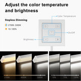 APE2 12V Under Cabinet LED Lighting, Linkable Linear Light Bar, CCT Adjustable (2700K-5000K)with Wired Touch Sensor for Kitchen, Display Cabinet, Shelf & Cupboard （White)