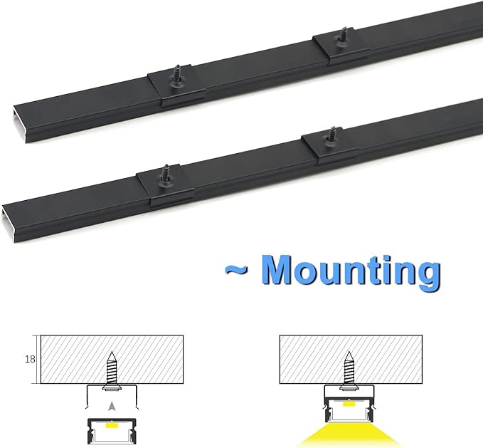 End Caps and Mounting Clips for VST 6Pack 12inch/1FT LED Channel, U Shape LED Aluminum Channel