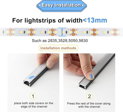 End Caps and Mounting Clips for VST 6Pack 12inch/1FT LED Channel, U Shape LED Aluminum Channel