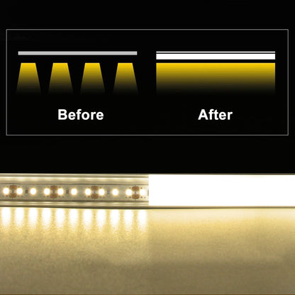 6 Pcs LED Aluminum Channel Kit for Strip Lights - Milky/Silver Versatile & Easy Install | VST