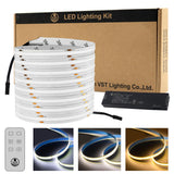 FB14 24V 16.4ft COB LED Strip Lights CCT 2700K-6000K UL-Listed, with 60W LED Driver ETL-Listed and Remote Controller