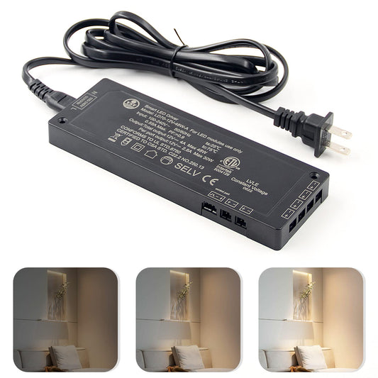 LD70-12V-48W-A Power Supply Constant Voltage LED Power Supply JST Connector Port ETL-Certified, LED Driver for LED Strip Lights