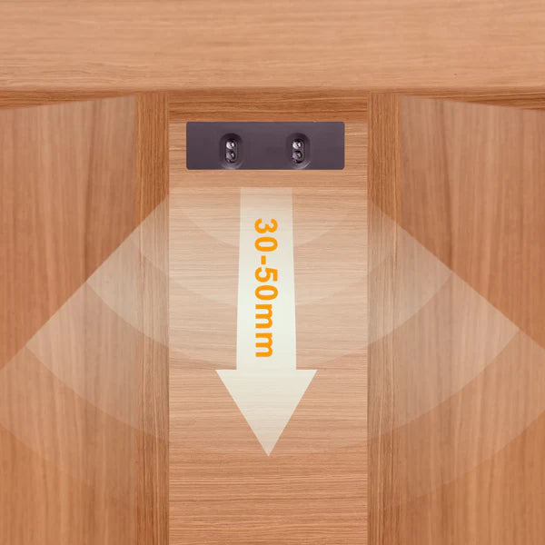 ID21 Double Door Magnetic Sensor Switch  With Wireless Receiver– Adjustable 30–50mm Detection, DC 5V, Surface or Recessed Mount, IP20 Rated, Black Finish