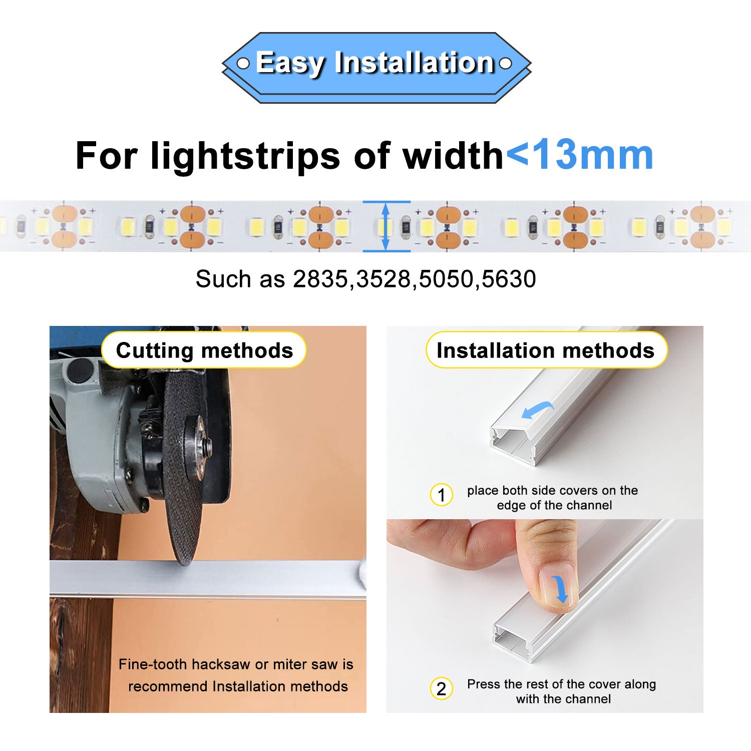 This 10 pcs Black Aluminum U Shape Channel with Smoky Transparent Clear Cover for LED Strip Lights is designed to fit most popular LED strip types up to 13mm wide. With versatile installation options, these channels make it easy to achieve under-cabinet and backsplash lighting, accent and back lighting, and more.