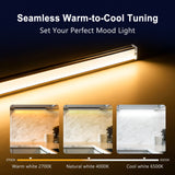 APE2 Under Cabinet LED Lighting Kit, Touch Control CCT 2700K-6500K Linear Light Bars, UL Listed Ra90+, Linkable Cabinet Lights for Kitchen Counter, Desk, Shelf & Reading Table(Black)