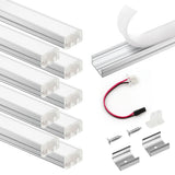 APE2 LED Aluminum Profile 10 Packs 3.3ft with Silicone Covers and 10 Quick-Link Plugin Connectors for Mini Cut/Free Cut 8mm PCB Width LED Strip Light Cabinet Lighting