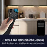APE2 12V Under Cabinet LED Light Bars, 2700K-6500K CCT Tunable White, Smart Control With Tuya App, Hand Wave Sensor, Remote & Voice Control for Kitchen Counter, Bookshelf, Wardrobe(Black)