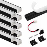 APE2 LED Aluminum Profile 10 Packs 3.3ft with Silicone Covers and 10 Quick-Link Plugin Connectors for Mini Cut/Free Cut 8mm PCB Width LED Strip Light Cabinet Lighting