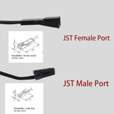 1 PCS CC27-2 Black Flexible Extendable Cable 6.56ft with 12V JST Connector Male and Female for 12V Puck Lights, LED Strip Light, 12V Driver