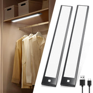 BT09 300mm LED Motion Sensor Light 4000K Natural White 3.7V 1W Silver Black for Hallways Stairs & Bookshelves