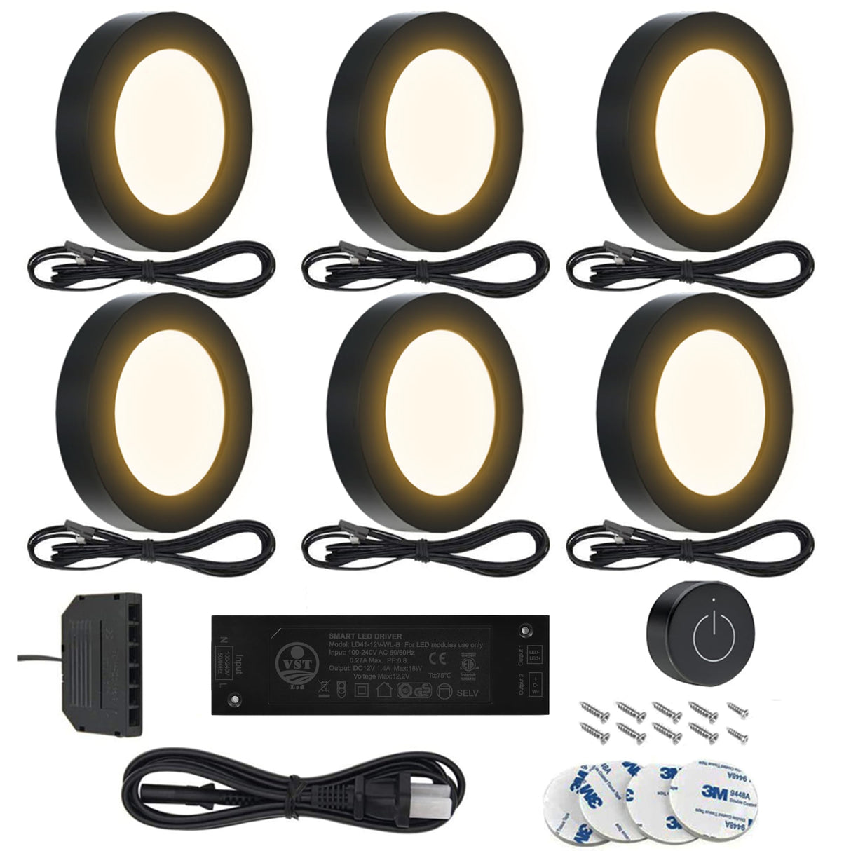 PL05 12V 1.8W LED Cabinet Light 3000K with Wireless Touch Sensor Switch for Bedroom Display Cabinet & Wine Cabinet
